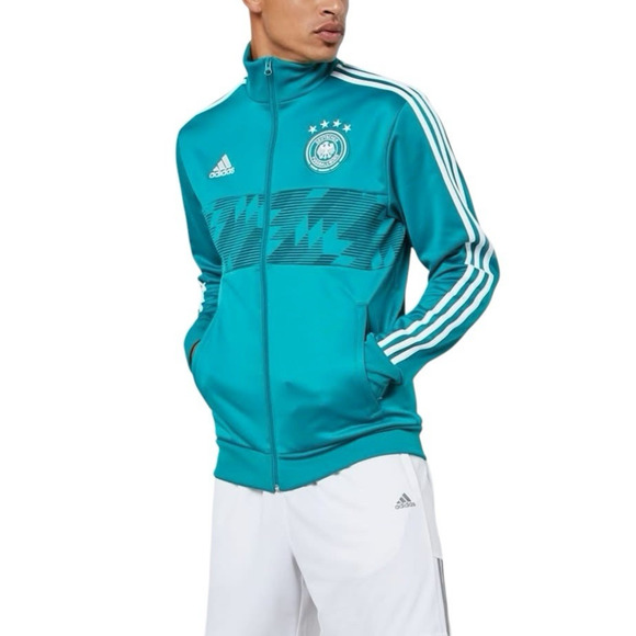 Adidas Germany 2018 Football Soccer Track Jacket Green CF2467 Zip Men's US XL - Picture 1 of 11